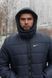 Мужская зимняя куртка Nike синяя Пуховик Найк с капюшоном Intr-1590495450 фото 6