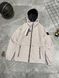 Мужская ветровка Stone Island с патчем молочная Куртка Стон Айленд из плащевки Моло-SN103 фото 3
