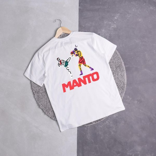 Чоловіча футболка Manto біла бавовняна Теніска Манто Ads-350 фото