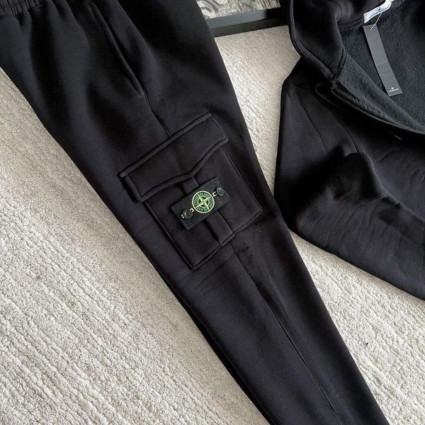 Мужской зимний спортивный костюм Stone Island черный Комплект Стон Айленд с капюшоном Хар-162 фото