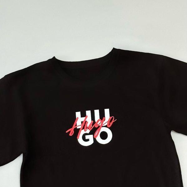 Чоловіча футболка Hugo чорна бавовняна Теніска Хьюго Will-0104 фото