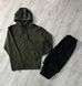 Мужской спортивный костюм Adidas на молнии черный с хаки Комплект Адидас Худи Штаны Rap-RD123/RD127 фото 6