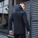 Мужская куртка из Soft Shell с капюшоном черная с синим Ветровка демисезонная на флисе Pobe-Korol' Lev 2 фото 7