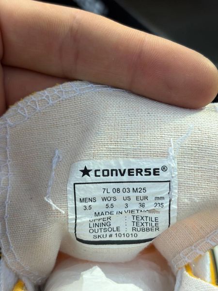 Жіночі кеди Converse All Star високі жовті текстиль Кросівки Конверси Arm-HH539 фото