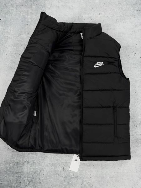 Жілетка чоловіча Nike без капюшона чорна Безрукавка Найк Хар-552 фото