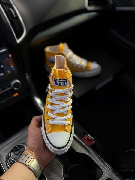 Жіночі кеди Converse All Star високі жовті текстиль Кросівки Конверси Arm-HH539 фото