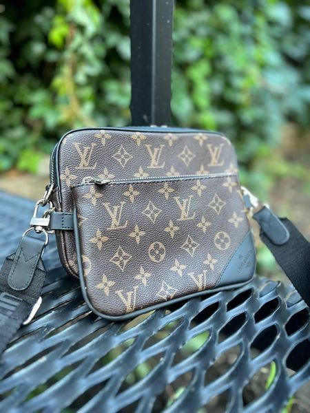 Чоловіча сумка крос-боді Louis Vuitton 3в1 з ключницею коричнева Сумка через плече Луї Віттон Cap-154 фото