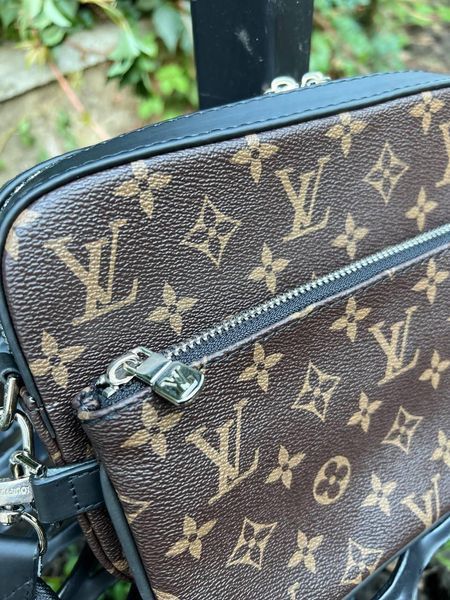 Чоловіча сумка крос-боді Louis Vuitton 3в1 з ключницею коричнева Сумка через плече Луї Віттон Cap-154 фото