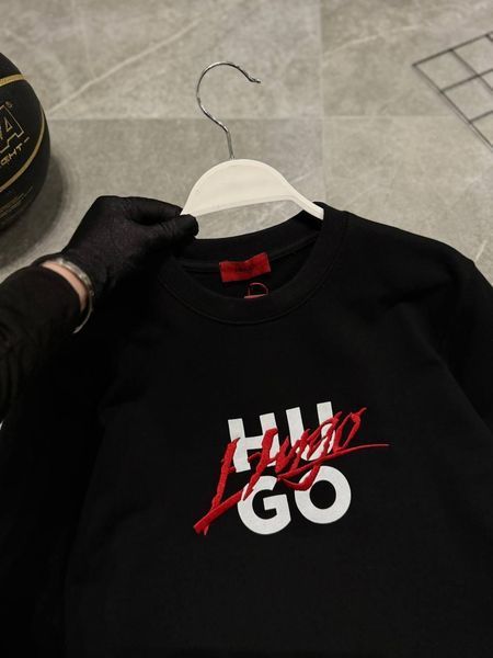 Чоловічий світшот Hugo Boss чорний Кофта Хьюго Босс без капюшона Моло-780-10 фото