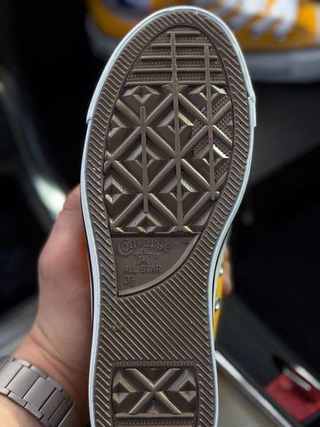 Жіночі кеди Converse All Star високі жовті текстиль Кросівки Конверси Arm-HH539 фото