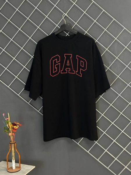 Чоловіча футболка оверсайз Gap чорна Теніска Гап Rap-RD374 фото