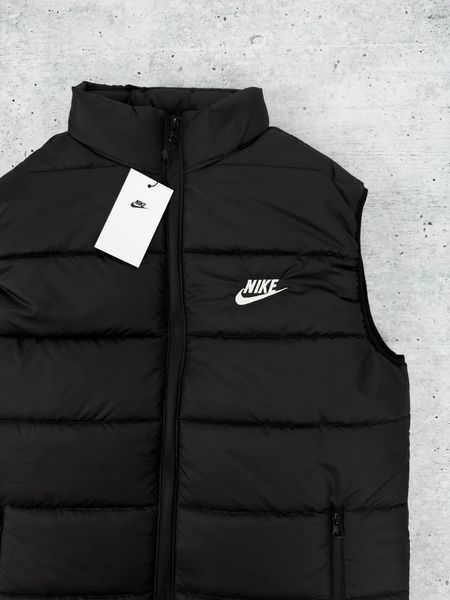 Жілетка чоловіча Nike без капюшона чорна Безрукавка Найк Хар-552 фото