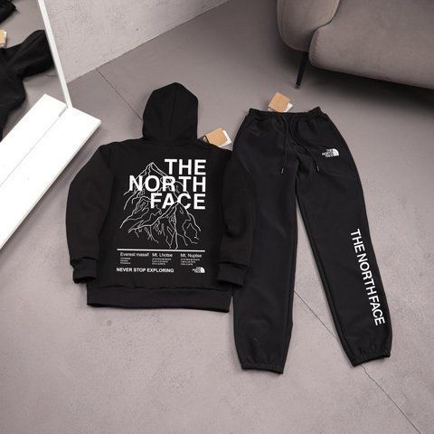 Мужской зимний спортивный костюм The North Face черный Комплект ТНФ Худи Штаны плащевка Ads-569 фото