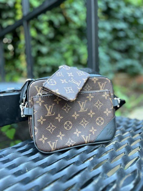 Мужская сумка кросс боди Louis Vuitton 3в1 с ключницей коричневая Сумка через плечо Луи Виттон Cap-154 фото