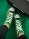 Женские кеды Converse All Star высокие зеленые текстиль Кроссовки Конверсы Arm-Gr_004 фото 2