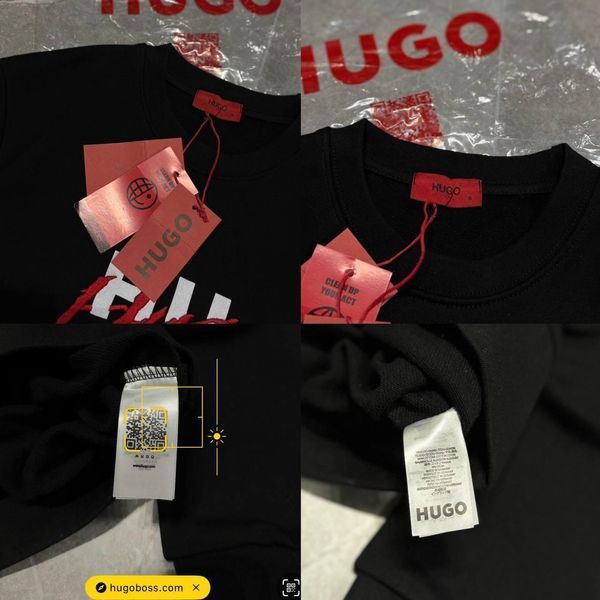 Чоловічий світшот Hugo Boss чорний Кофта Хьюго Босс без капюшона Моло-780-10 фото