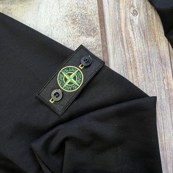 Чоловічий спортивний костюм Stone Island з капюшоном чорний Комплект Стон Айленд Толстовка Штани Хар-500 фото