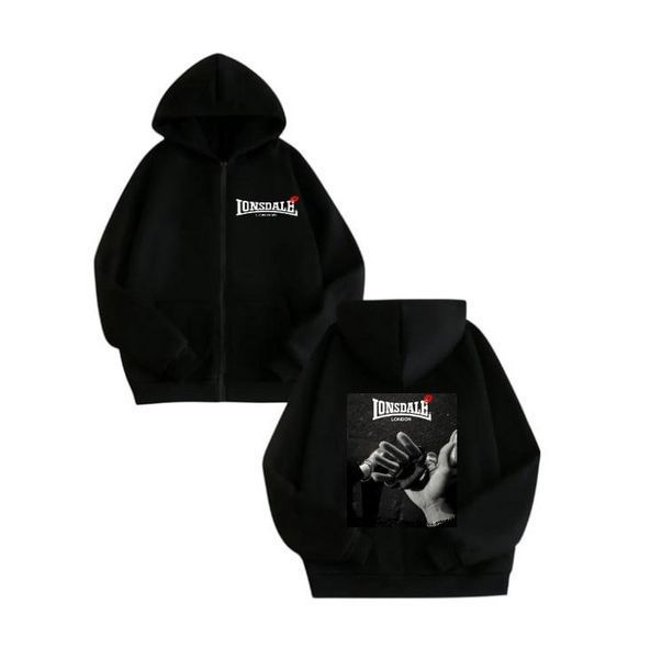 Мужская толстовка Lonsdale черная Ro-ZPLNS010 фото