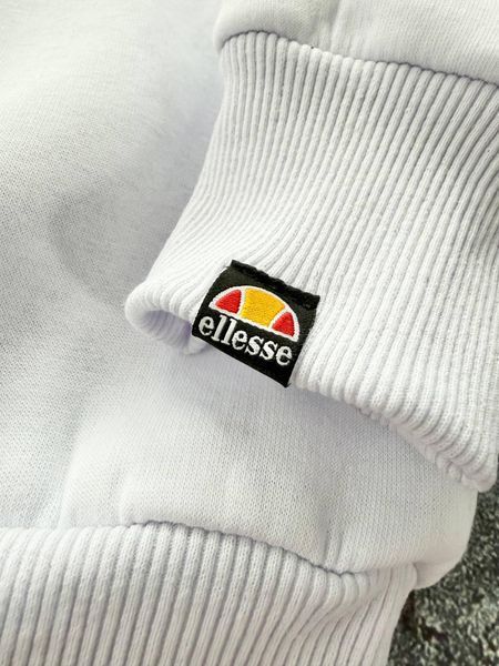 Мужской зимний спортивный костюм Ellesse без капюшона белый с черным Комплект Элис Свитшот Штаны Хар-308 фото