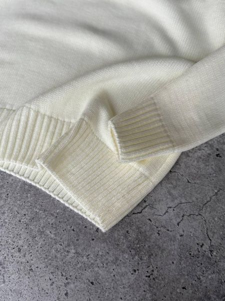 Мужской свитшот Stone Island вязаный молочный Кофта Стон Айленд без капюшона Моло-B/376 фото
