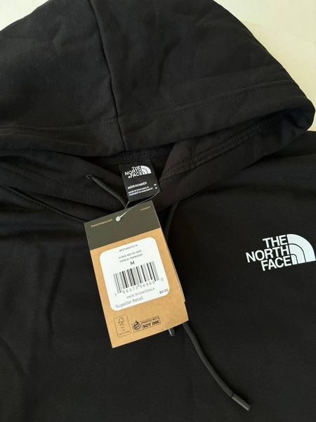 Чоловіче зимове худі The North Face чорне Кофта Зе Норт Фейс з капюшоном на мікрофлісі Гла-126 фото