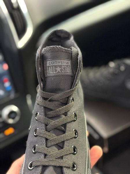 Жіночі кеди Converse All Star високі чорні текстиль Кросівки Конверси Arm-HH820 фото