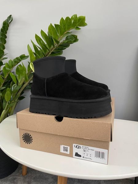 Жіночі зимові черевики UGG Classic Mini Dipper Black Las-1458 фото