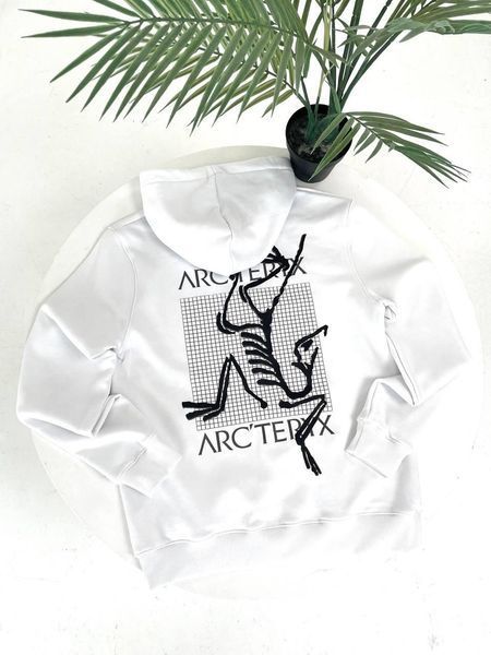 Мужское зимнее худи Arcteryx на микрофлисе черное Кофта Арктерикс с капюшоном Гла-136 фото