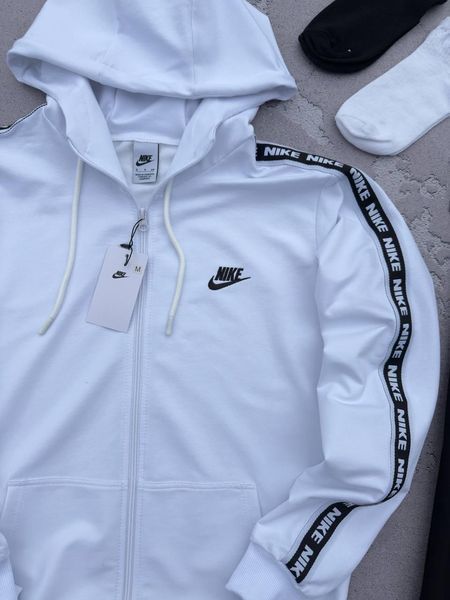 Чоловічий спортивний костюм Nike з лампасами чорний Комплект Найк Кофта на змійці Штани Хар-595 фото