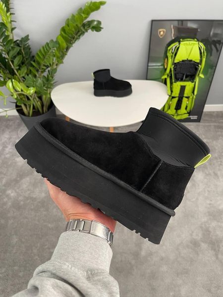 Жіночі зимові черевики UGG Classic Mini Dipper Black Las-1458 фото
