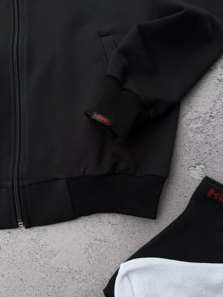 Мужской спортивный костюм Hugo Boss 8в1 черный Комплект Хьюго Босс Костюм Жилетка Футболка Шорты Кепка Хар-634 фото