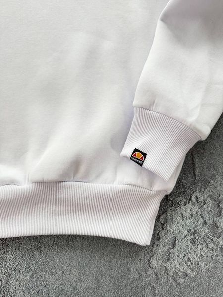 Мужской зимний спортивный костюм Ellesse без капюшона белый с черным Комплект Элис Свитшот Штаны Хар-308 фото
