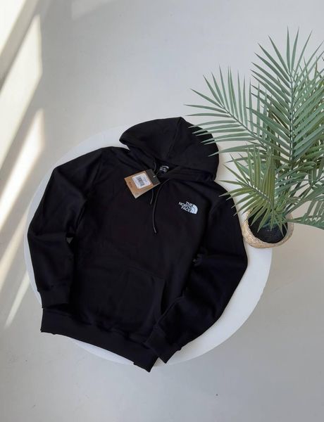 Чоловіче зимове худі The North Face чорне Кофта Зе Норт Фейс з капюшоном на мікрофлісі Гла-126 фото