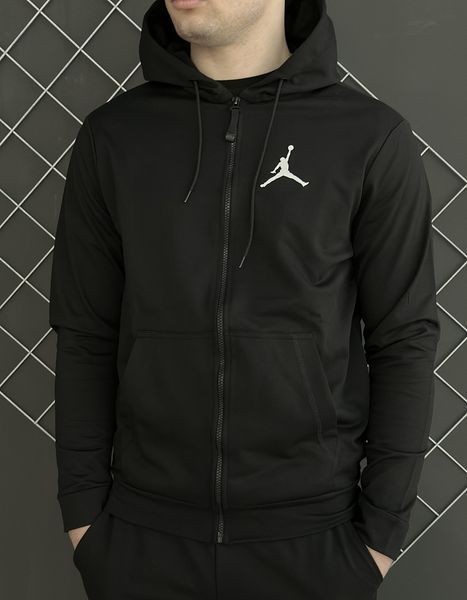 Мужской спортивный костюм Jordan на молнии черный Комплект Джордан Худи Штаны Rap-RD128/RD134 фото
