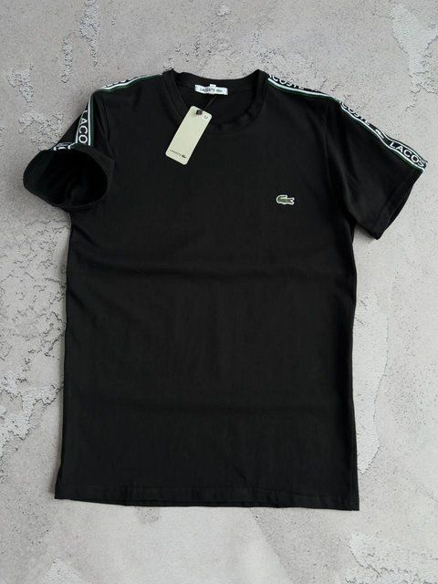 Мужская футболка Lacoste черная Хар-890 фото