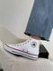 Женские кеды Converse All Star высокие белые текстиль Кроссовки Конверсы Arm-KN_WH01 фото 5