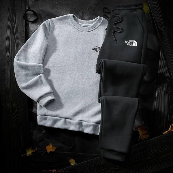 Чоловічий зимовий спортивний костюм The North Face сірий ТНФ Худі Худі Штани Hot-3 фото