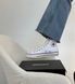 Женские кеды Converse All Star высокие белые текстиль Кроссовки Конверсы Arm-KN_WH01 фото 3