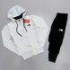 Чоловічий спортивний костюм The North Face білий із чорним Комплект ТНФ Худі Штани Хар-129 фото 1