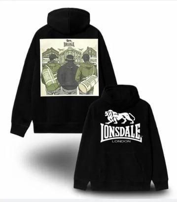 Чоловіче зимове худі Lonsdale чорне Ro-HLNS003 фото