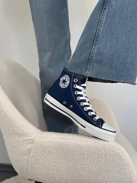 Жіночі кеди Converse All Star високі сині текстиль Кросівки Конверси Arm-CN-007 фото