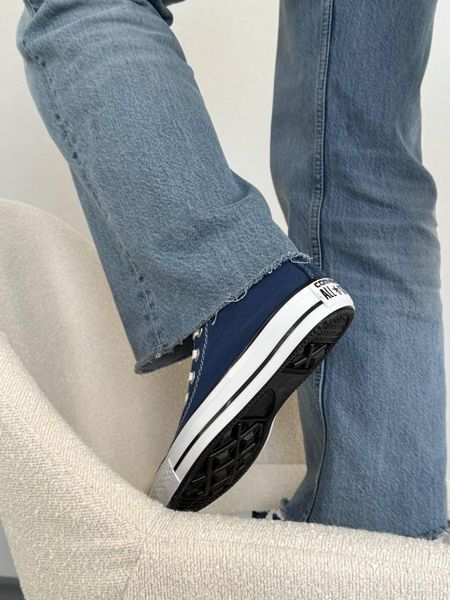 Жіночі кеди Converse All Star високі сині текстиль Кросівки Конверси Arm-CN-007 фото