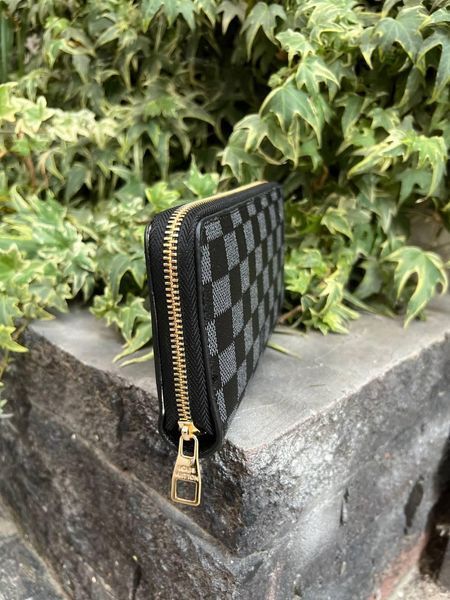 Мужской кошелек Louis Vuitton в клетку серый Клатч из эко кожи бумажник Луи Виттон Cap-170 фото