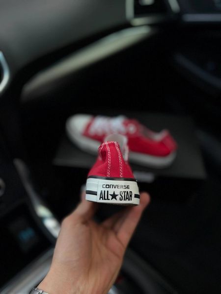 Жіночі кеди Converse All Star низькі червоні текстиль Кросівки Конверси Arm-HD45 фото