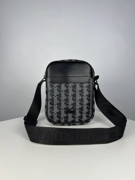 Сумка чоловіча Lacoste чорна Барсетка через плече Лакоста Cap-0007 1 фото