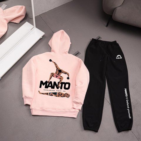 Мужской зимний спортивный костюм Manto Stomp бежевый Комплект Манто Худи Штаны плащевка Ads-526 фото