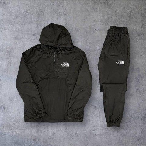 Мужской спортивный костюм The North Face на плащевке черный Комплект ТНФ с капюшоном Will-115 фото