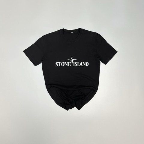 Чоловіча футболка Stone Island чорна бавовняна Теніска Стон Айленд Will-SS0027 фото