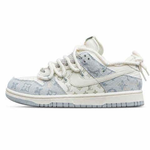 Жіночі кросівки Nike SB x Louis Vuitton біло-сірі In-2619 фото
