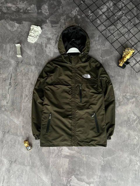 Мужская ветровка The North Face из плащевки хаки Куртка Зе Норт Фейс весенняя Моло-XH2 фото